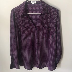 Express portofino shirt in navy and pink design